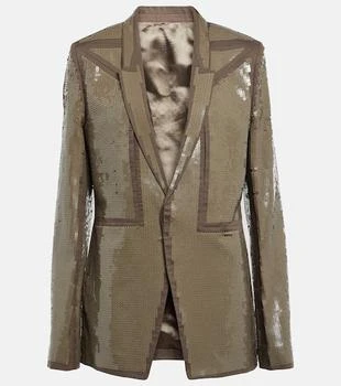 Rick Owens | Sequined single-breasted cotton blazer