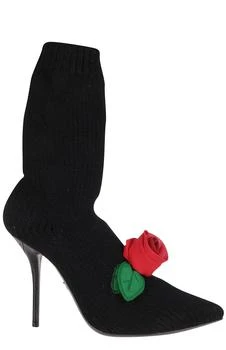 Dolce
Gabbana | Dolce
Gabbana Knitted Rose Embellished Ankle Boots