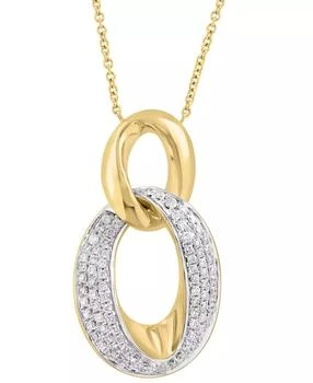 Effy | EFFY® Diamond Interlocking Loop Pendant Necklace (1/2 ct. t.w.) in 14k Gold, 17" + 1" extender