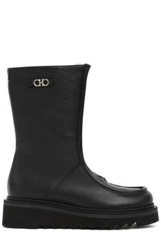 Salvatore Ferragamo | Ferragamo Logo Plaque Zip-Up Boots