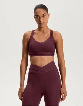 OYSHO Comfortlux ribbed tank top in dark maroon
