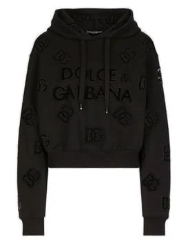 Dolce & Gabbana | Dolce & Gabbana Cut-Out DG Logo Jersey Hoodie