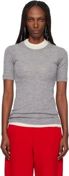 Jil Sander | Gray Lightweight Slub Wool Top Set