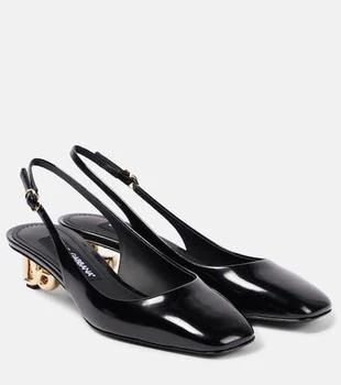 Dolce
Gabbana | Jackie DG 40 patent leather slingback pumps