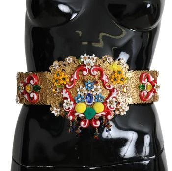 Dolce & Gabbana | Embellished Floral Crystal Wide Waist en Women's Belt