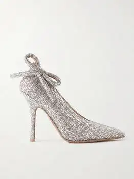 Valentino | Crystal-embellished Satin Pumps - Blush - IT40