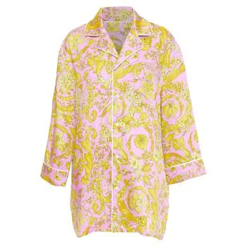 Versace | silk Signature Barocco Baroque g print pajama shirt