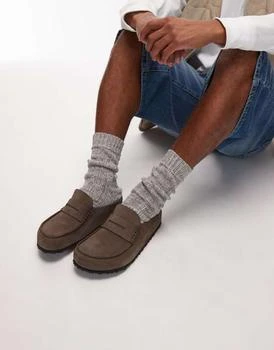 Birkenstock Naples wrapped loafer in concrete grey suede