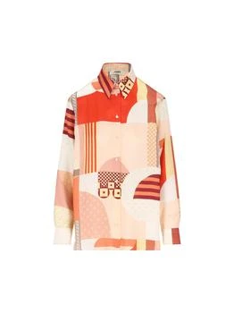 Fendi | Fendi Patchwork Printed Long-Sleeved Shirt