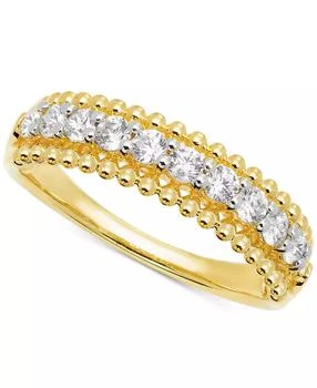 Macy's | Diamond Beaded Edge Band (1/2 ct. t.w.) in 14k Gold