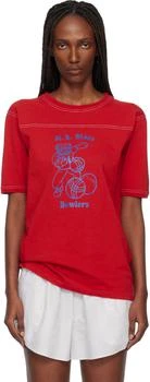 MAISON MARGIELA | Red Cotton Varsity T-shirt