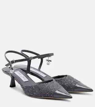 Jimmy Choo | Aren tweed and leather slingback pumps