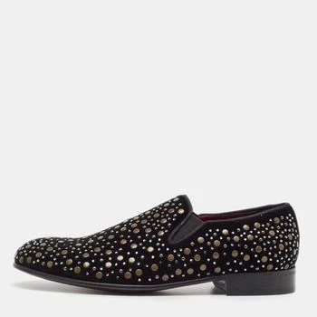 Dolce & Gabbana | Dolce & Gabbana Black Suede Embellished Slip On Loafers Size 41