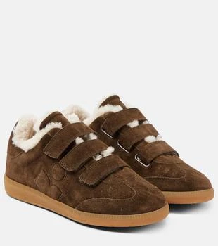 Isabel Marant | Beth shearling-trimmed suede sneakers