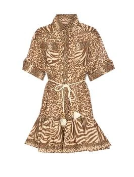 Zimmermann | Zimmermann Wanderlust Lantern Spliced Print Mini Dress