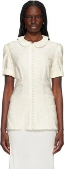 Jil Sander | Off-White Fluid Viscose Flower Jacquard Shirt