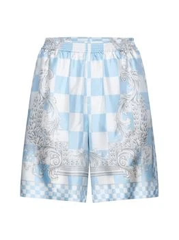 Versace | Versace Barocco Check-Printed Knee-Length Shorts