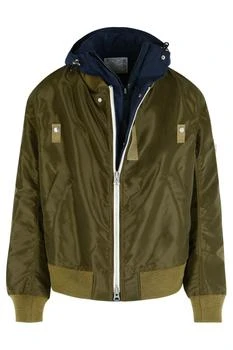 Sacai | Sacai Zip-Up Drawstring Hooded Jacket