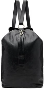 Dries Van Noten | Black Adjustable Leather Backpack