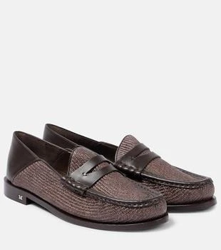 Max Mara | Raffia-effect penny loafers
