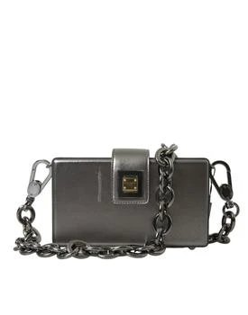 Dolce & Gabbana | Metallic Calfskin Leather DG BOX Shoulder Men's Bag (Pre-Owned)