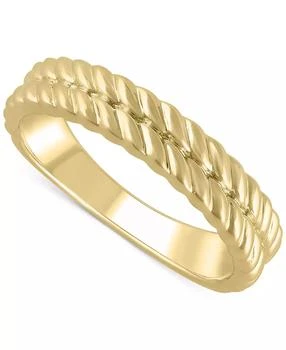 Macy
s | Diagonally Textured Double Row Wedding Band in 14k Gold