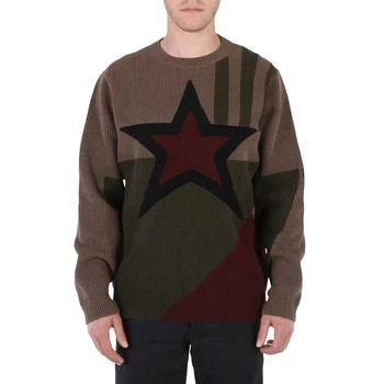 Burberry | Men
s Khaki Star Intarsia Wool Sweater