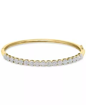 Effy | EFFY® Diamond Multi Cluster Bangle Bracelet (7/8 ct. t.w.) in 14k Two-Tone Gold