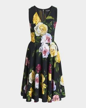 Dolce & Gabbana | Peony Rose Cady Sleeveless Midi Dress