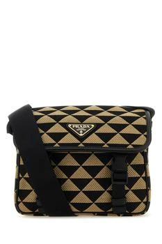 Prada | Prada Symbole Embroidered Foldover Top Messenger Bag