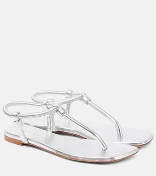 Gianvito Rossi | Juno metallic leather thong sandals