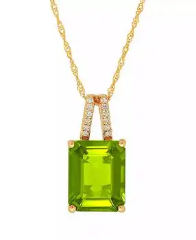 Macy's | Peridot (3-3/4 ct. t.w.) & Diamond Accent 18" Pendant Necklace in 14k Gold (Also in Mystic Topaz)