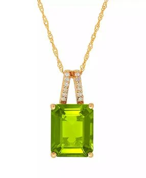 Macy's | Peridot (3-3/4 ct. t.w.) & Diamond Accent 18" Pendant Necklace in 14k Gold (Also in Mystic Topaz)