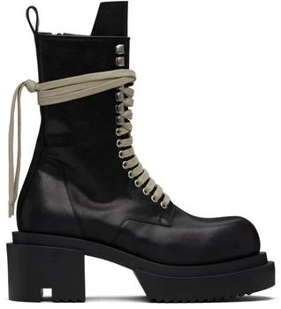 Rick Owens | Black Concordians Lace-Up Bogun Boots