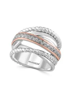 Effy | Diamond, Sterling Silver and 14K Rose Gold Ring