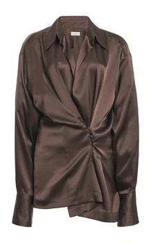 Dries Van Noten | Dries Van Noten Clickys Draped Stretch-Silk Shirt - Moda Operandi