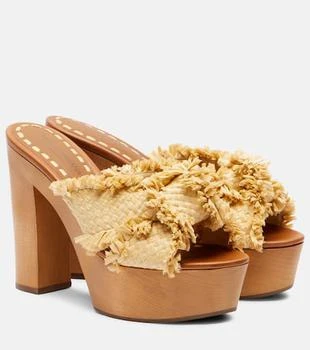 Dolce 
Gabbana | Raffia-effect platform mules