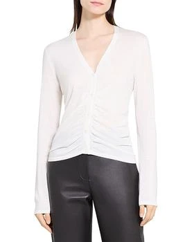 Theory Shirred Cardigan Sweater