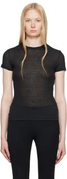 Black Sheer Cotton T-shirt
