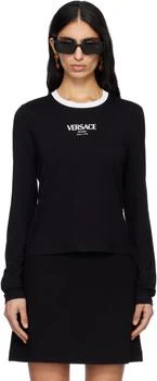 Versace | Black Stretch Viscose-Jersey T-shirt