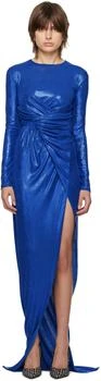 Balmain | Blue Draped Maxi Dress