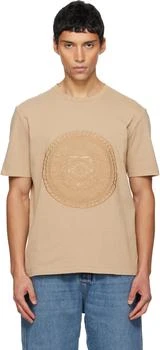 Balmain | Beige Embroidered 
Balmain
 Médaille T-shirt