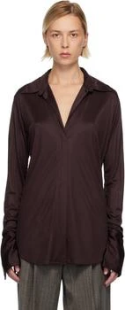 Dries Van Noten | Burgundy Satin Shirt