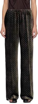 Dries Van Noten | Khaki 
Burgundy Elasticated Trousers