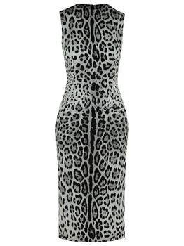 Dolce & Gabbana | Dolce & Gabbana Leopard Printed Sleeveless Midi Dress