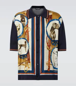 Dolce 
Gabbana | Printed silk and cotton bowling shirt