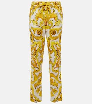 Dolce
Gabbana | Majolica high-rise cotton straight pants