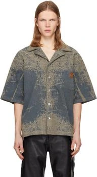 AMIRI | Blue Faded Bandana Denim Shirt