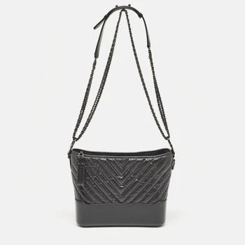 Chanel | Chanel Black Quilted Aged Leather Medium Gabrielle Hobo