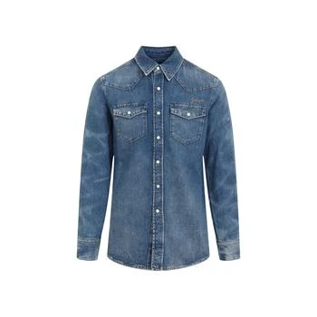 Givenchy | Givenchy Logo Embroidered Buttoned Denim Shirt